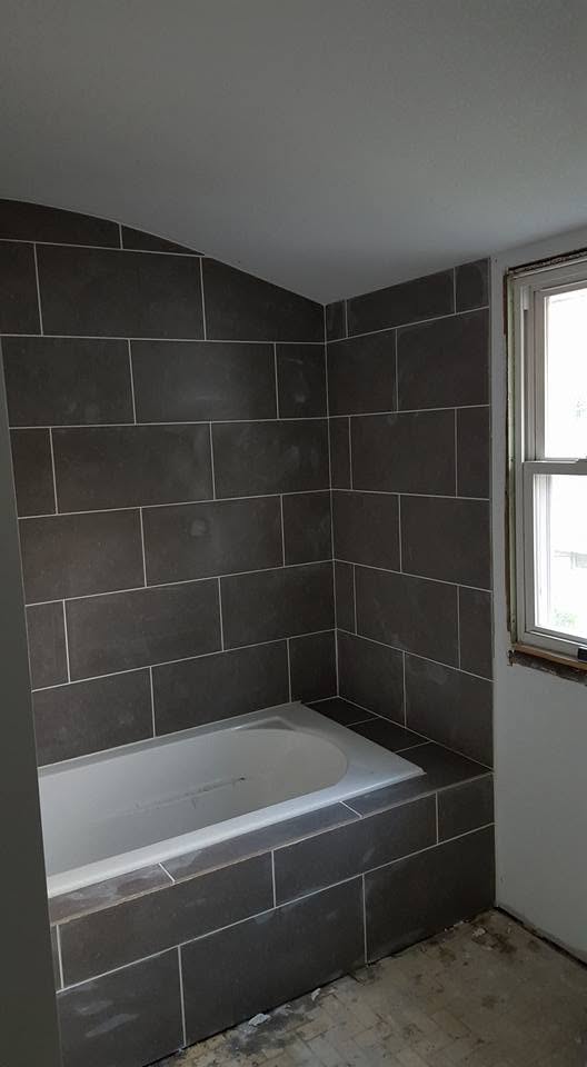 Bathroom renovation — tub side view, Findlay