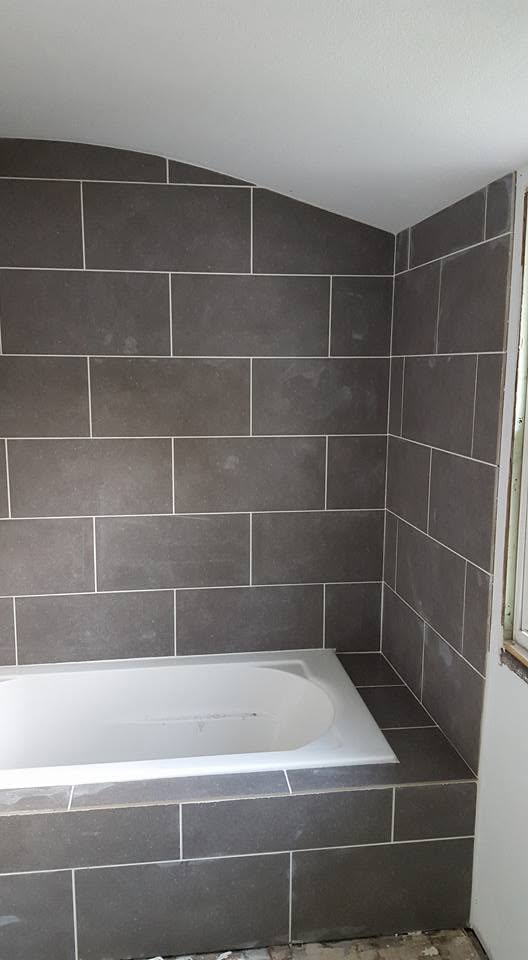 Bathroom renovation — tub corner view, Findlay