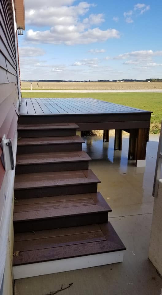 Deck and wide stairs — side view