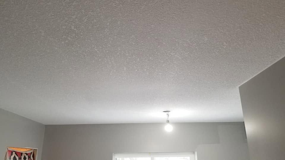 Finished textured ceiling