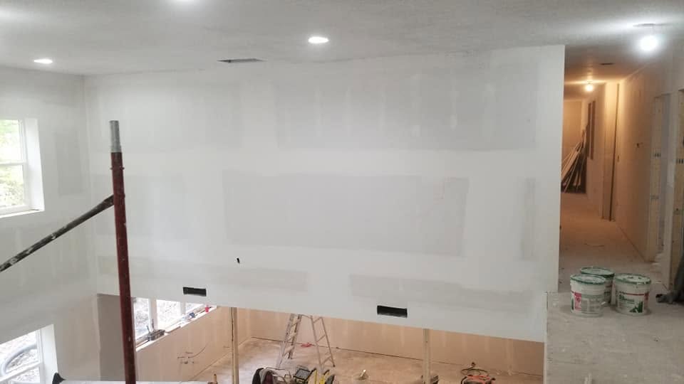 Drywall and paint — upper level