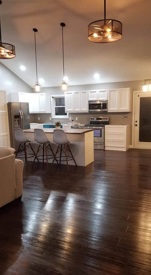 Kitchen remodel — island with pendant lights