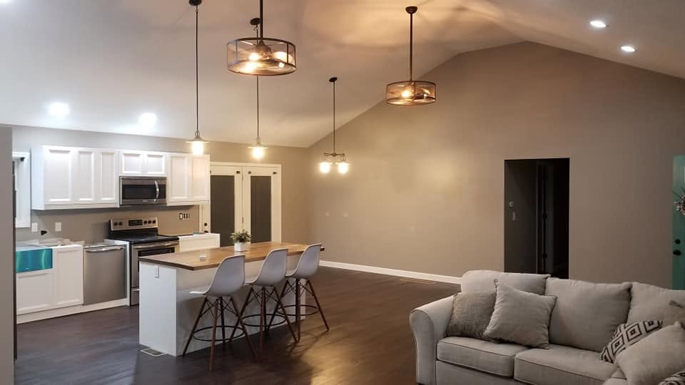 Open kitchen and living room