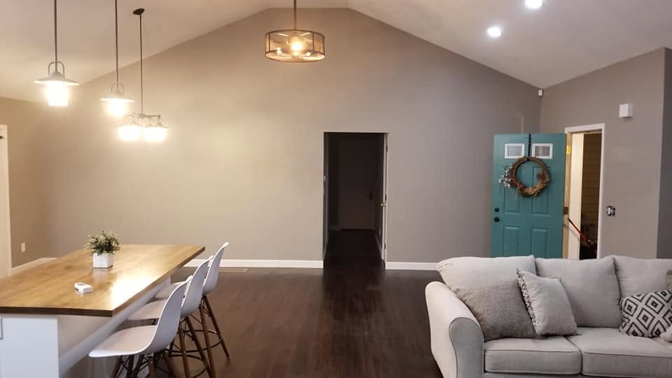 Living room and kitchen