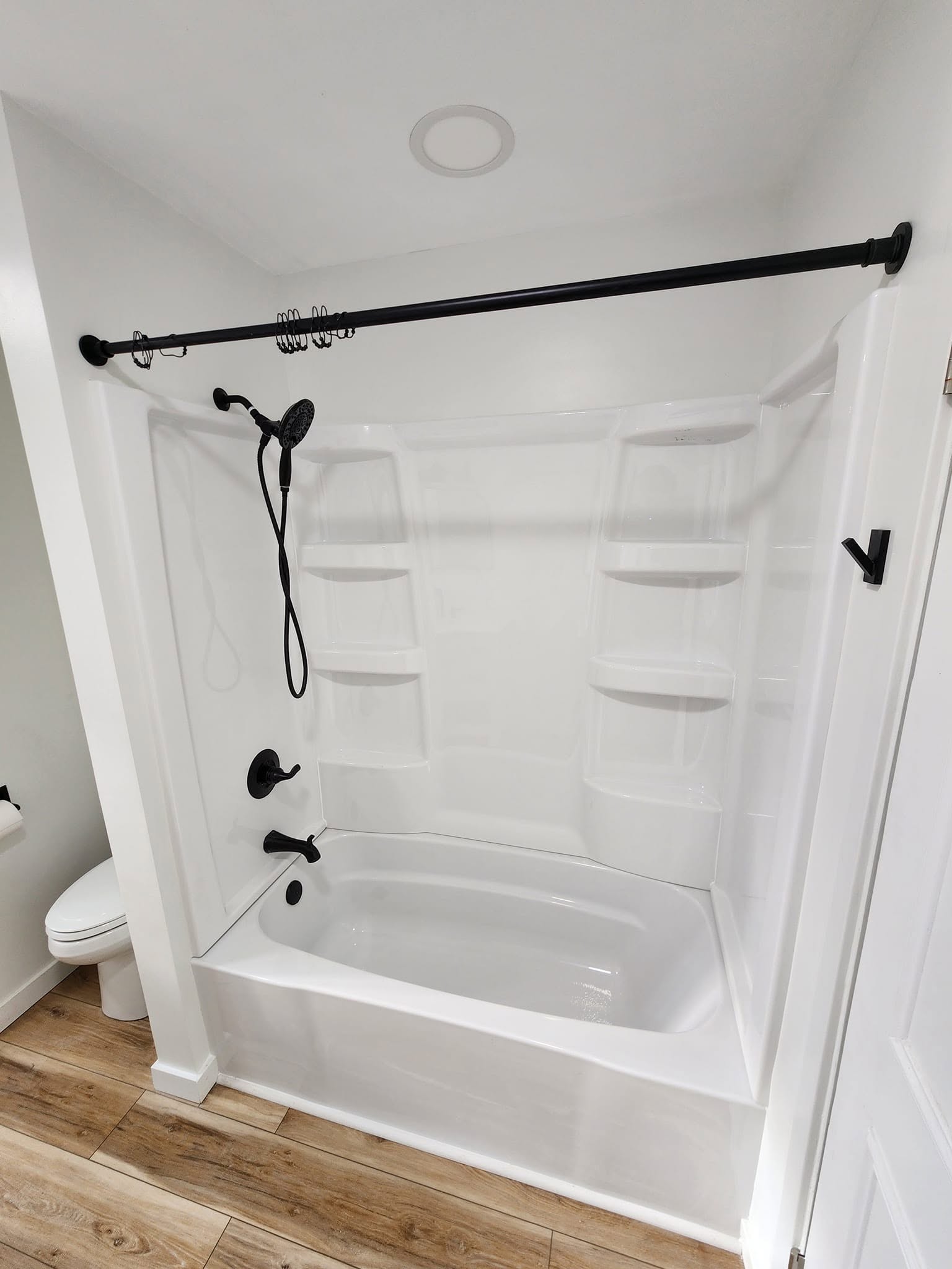 Tub & shower, black fixtures — Lima Street, Findlay