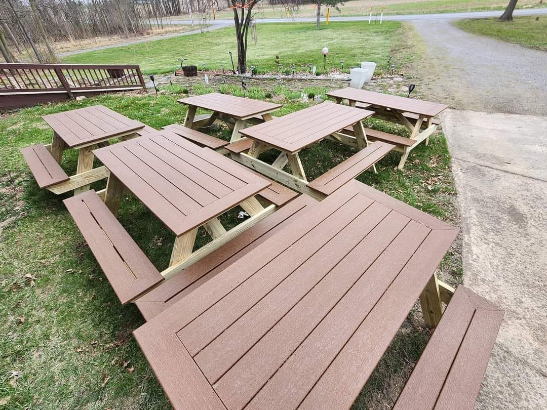 Finished batch of picnic tables